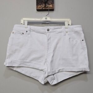 Pistola Demin Jean Jorts Shorts Women Plus Size 18W Oslo White High Rise Stretch